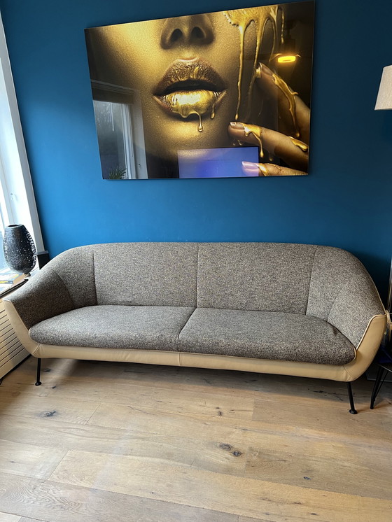 Image 1 of Rien Vermeulen 3-Sitzer-Designsofa mit 2 Fußhockern