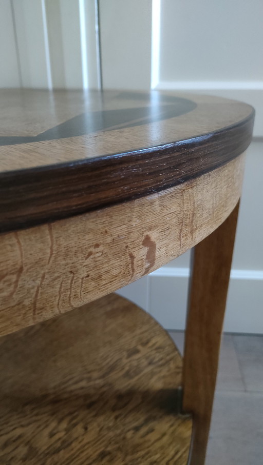 Antiker Amsterdam School Couchtisch Beistelltisch Couchtisch