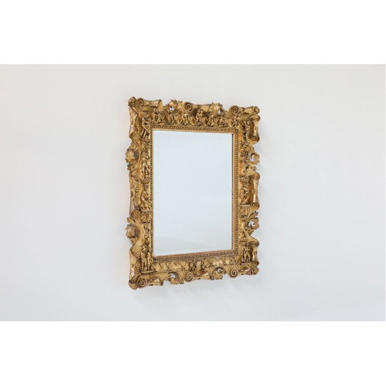 Image 1 of Vintage Spiegel in vergoldetem Holz Leinwand