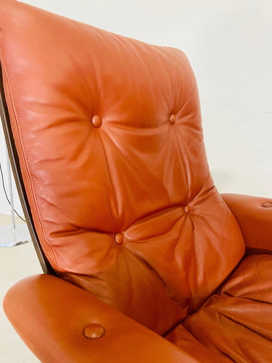 Image 1 of VINTAGE DÄNISCHER RETRO LOUNGESESSEL IN COGNAC LEDER VON KOMFORT