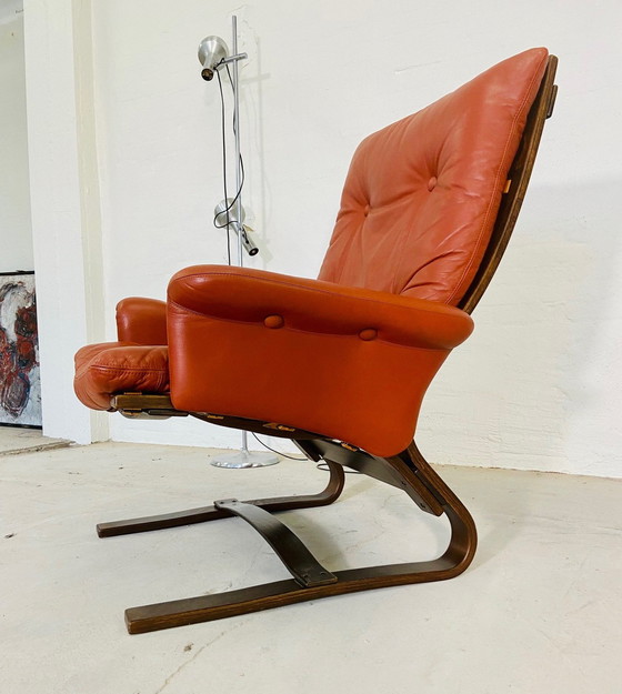 Image 1 of VINTAGE DÄNISCHER RETRO LOUNGESESSEL IN COGNAC LEDER VON KOMFORT