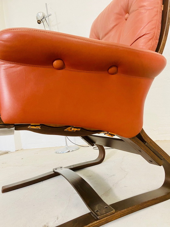 Image 1 of VINTAGE DÄNISCHER RETRO LOUNGESESSEL IN COGNAC LEDER VON KOMFORT
