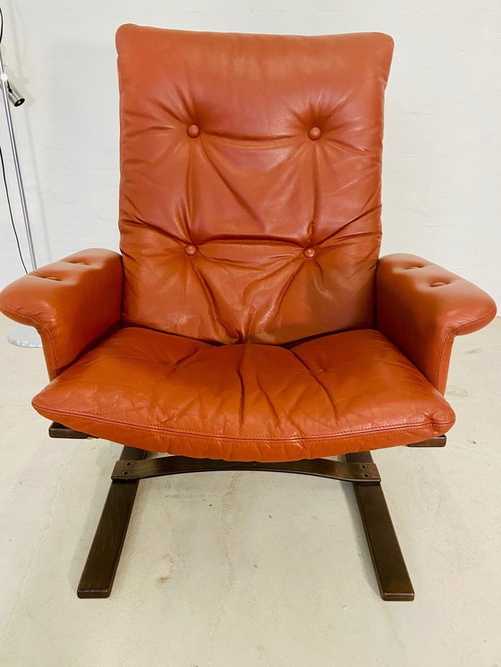 Image 1 of VINTAGE DÄNISCHER RETRO LOUNGESESSEL IN COGNAC LEDER VON KOMFORT