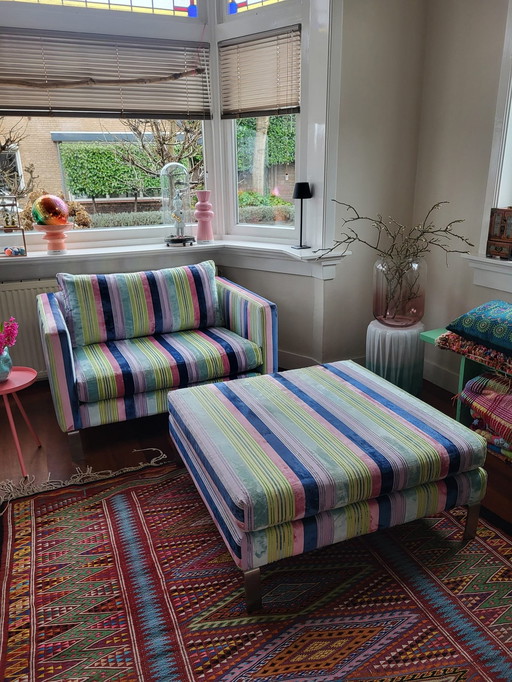 Love Seat Plus Hocker Designers Guild Möbel Stripe