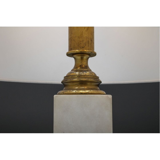 Image 1 of Vintage Stehleuchte mit Bronze und italienischem Marmor, 1950er Jahre