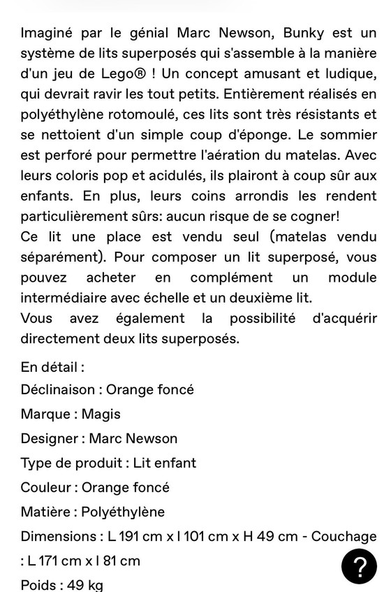 Image 1 of Einzelbett Bunky Marke Magis