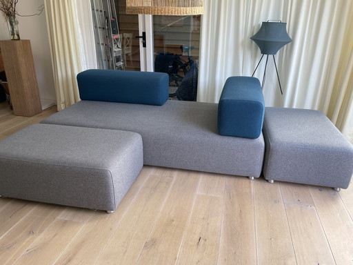 Leolux Ponton Sofa- 3-Sitzer + 2x Fußhocker