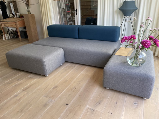 Leolux Ponton Sofa- 3-Sitzer + 2x Fußhocker