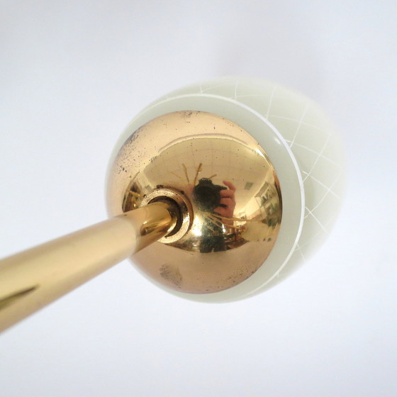 Image 1 of Kronleuchter aus Messing und Glas, 1950er Jahre