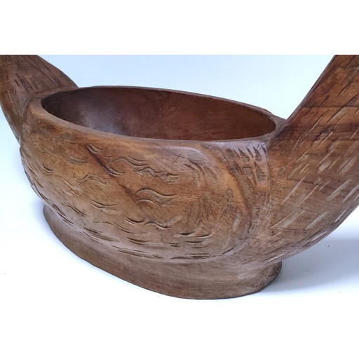 Vintage Vogelmesser aus massivem, gedrechseltem Holz