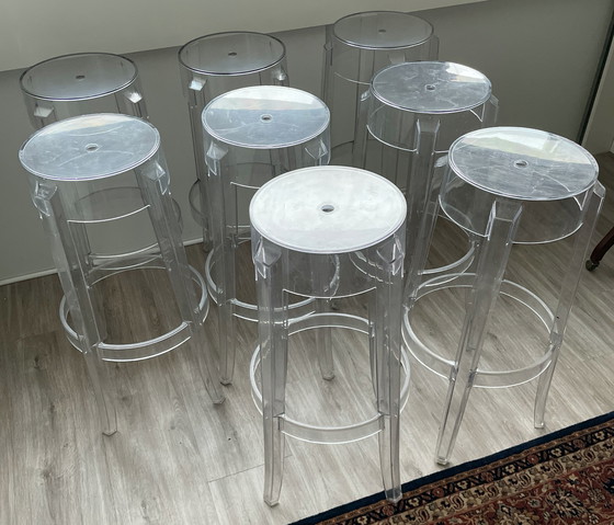 Image 1 of 8x Phillipe Starck Kartell Charles Ghost Barhocker