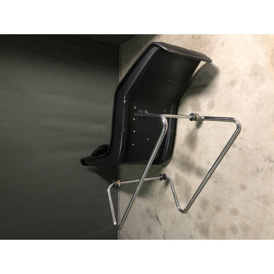 Image 1 of Sessel aus schwarzem Leder, 1980