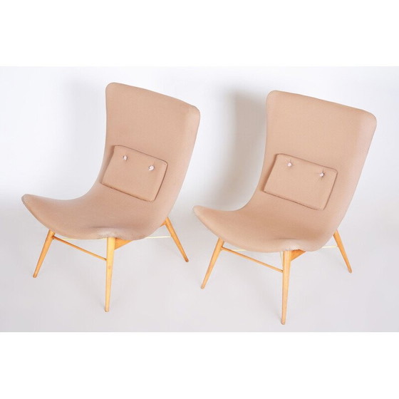 Image 1 of Paar braune Mid Century Sessel, 1950er Jahre