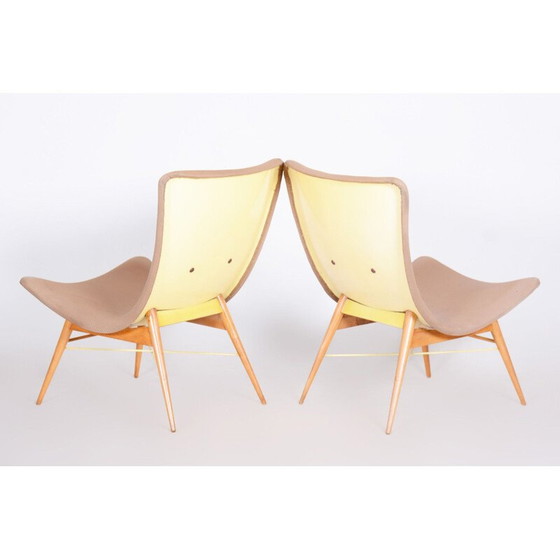 Image 1 of Paar braune Mid Century Sessel, 1950er Jahre