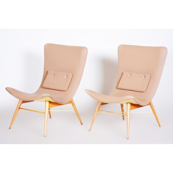 Image 1 of Paar braune Mid Century Sessel, 1950er Jahre