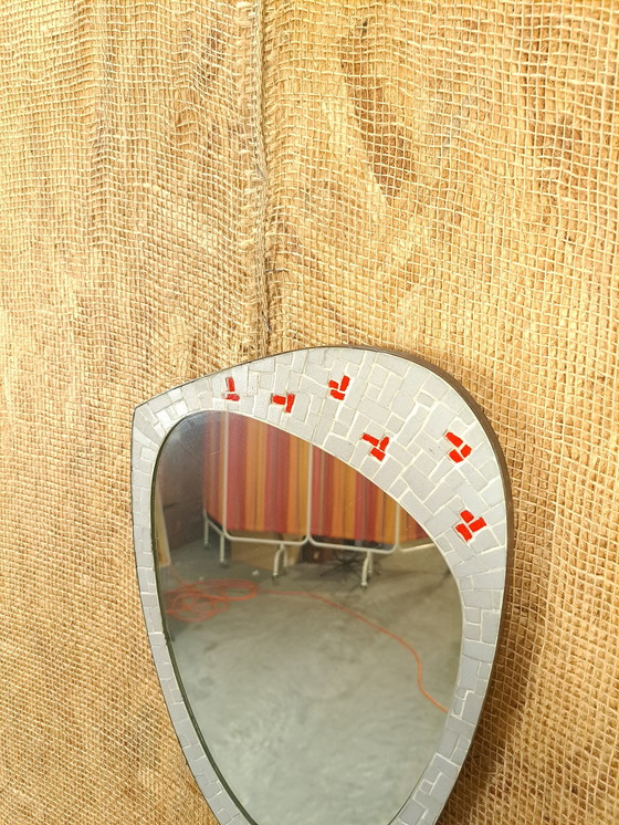 Image 1 of Mosaik-Spiegel mit Messingeinfassung Vintage