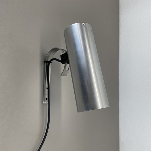 Silber Metall verstellbar Space Age Wandleuchte von Erco Lights, Deutschland 1970S