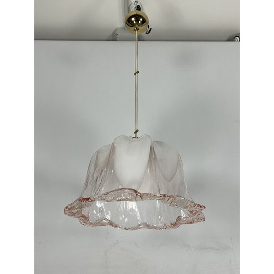 Image 1 of Vintage La Murrina Kronleuchter aus rosa und weißem Muranoglas, Italien 1970