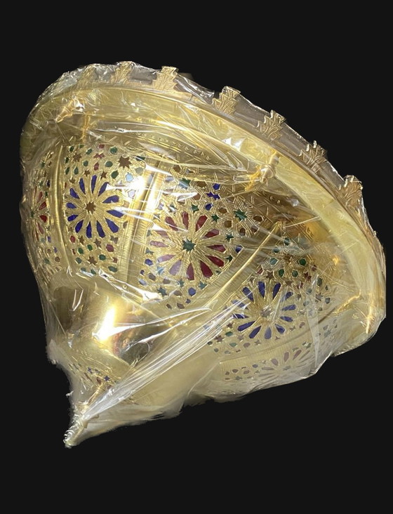 Image 1 of Luxuriöse handgefertigte marokkanische Kupferlampe - 47 cm x 30 cm