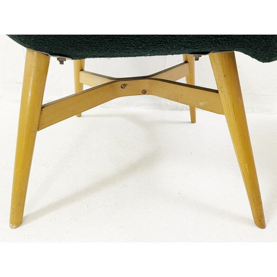 Image 1 of Paar Vintage-Sessel mit grünem Stoff von Miroslav Navratil, Tschechoslowakei 1960