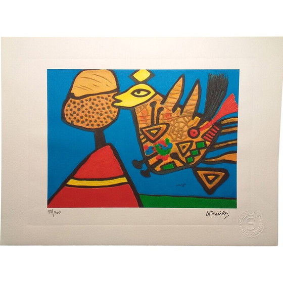 Image 1 of Klassische Lithographie "Oiseau Bariole" von Corneille, 2010