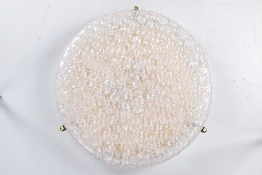 Vintage Deckenleuchte aus Bubble Glas und Messing. 1960