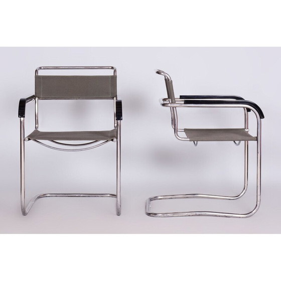 Image 1 of Ein Paar alte Bauhaus-Sessel aus Chromstahl von Marcel Breuer für Thonet, Tschechoslowakei 1930