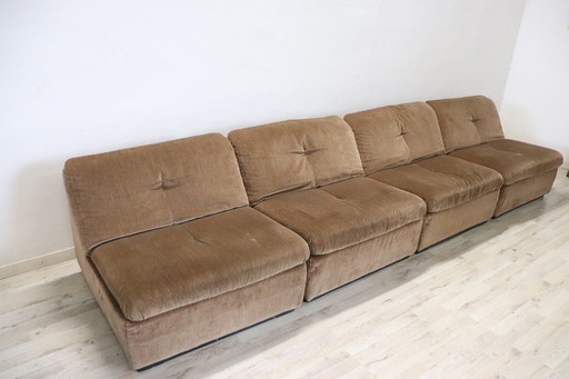 Modulares Sofa aus Samt von Busnelli, 1970er Jahre