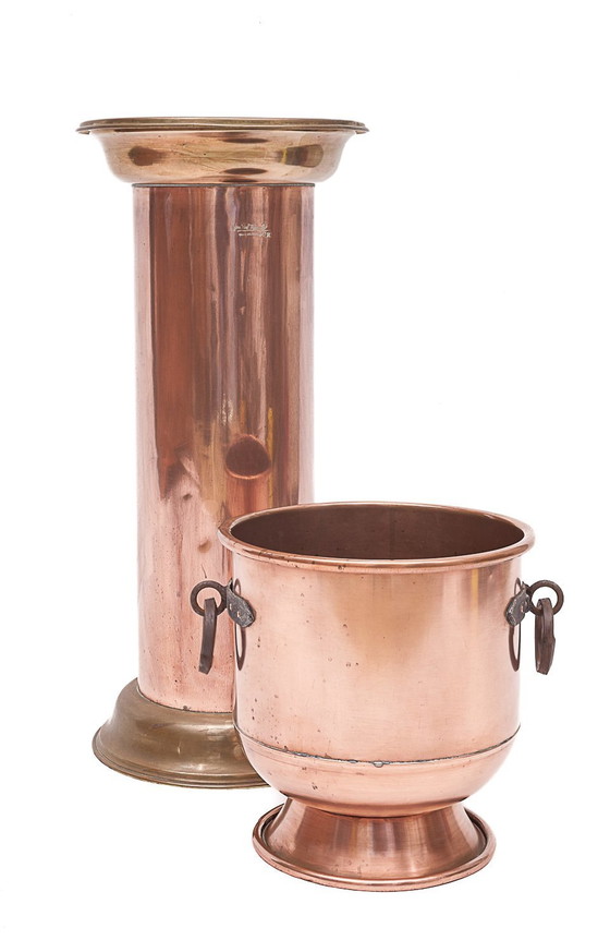 Image 1 of Blumenkasten Und Podest Aus Kupfer