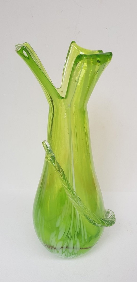 Image 1 of 2X Mid-Century Muranoglas Kunstwerke Vase und Schale