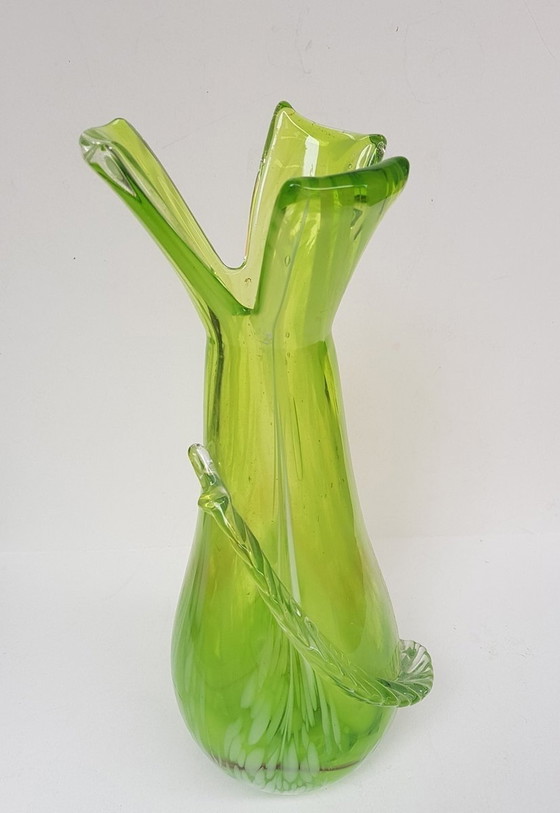 Image 1 of 2X Mid-Century Muranoglas Kunstwerke Vase und Schale