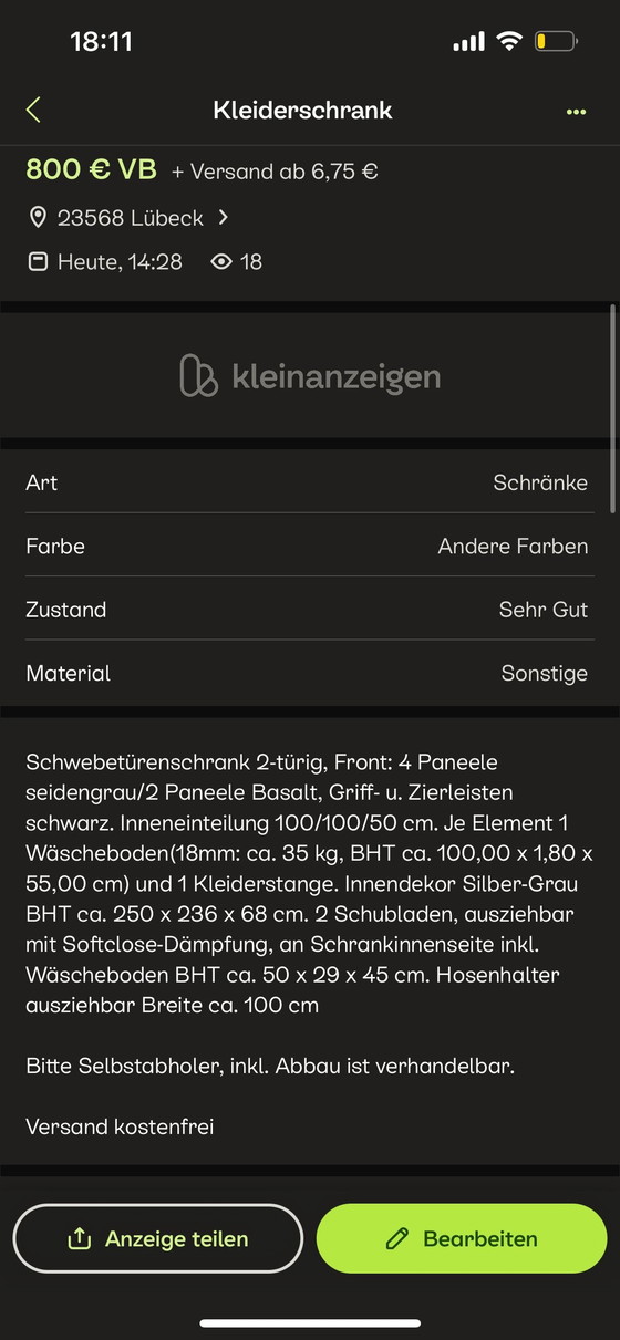 Image 1 of Schwebetürenschrank