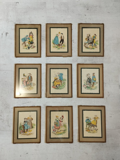 Set Aus 9 Gemälden Mit Charme - Die Regionen Frankreichs