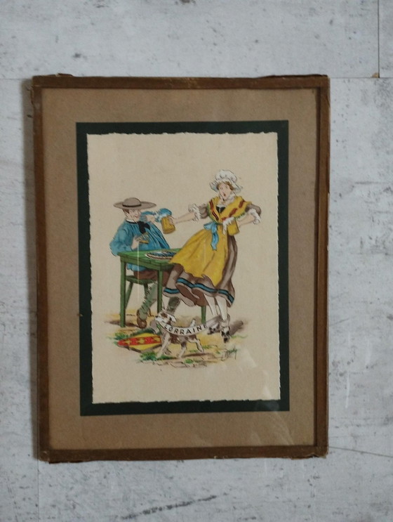 Image 1 of Set Aus 9 Gemälden Mit Charme - Die Regionen Frankreichs