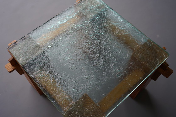 Image 1 of Brutalistischer Couchtisch aus Kiefernholz, 1970er Jahre