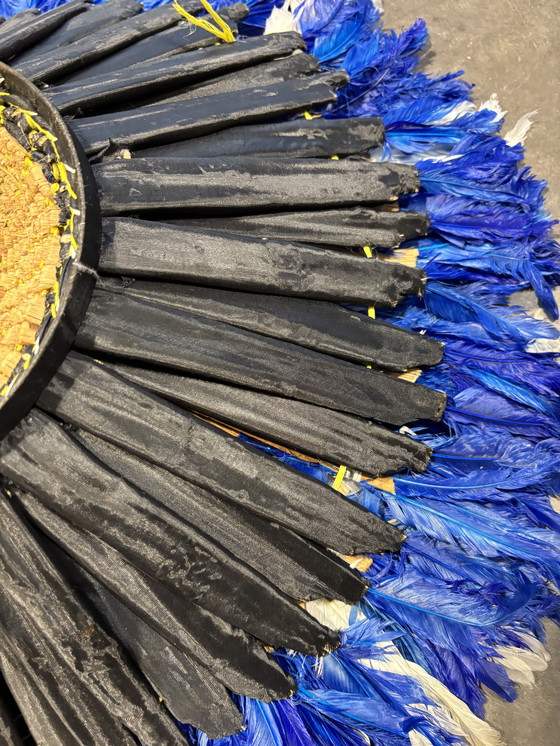 Image 1 of Juju Hat Blau Und Weiß 60 Cm - Wanddekoration Aus Eleganten Federn