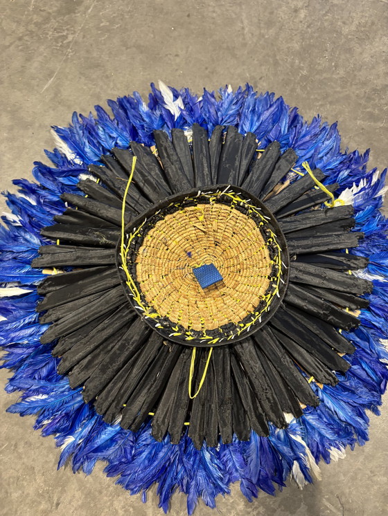 Image 1 of Juju Hat Blau Und Weiß 60 Cm - Wanddekoration Aus Eleganten Federn