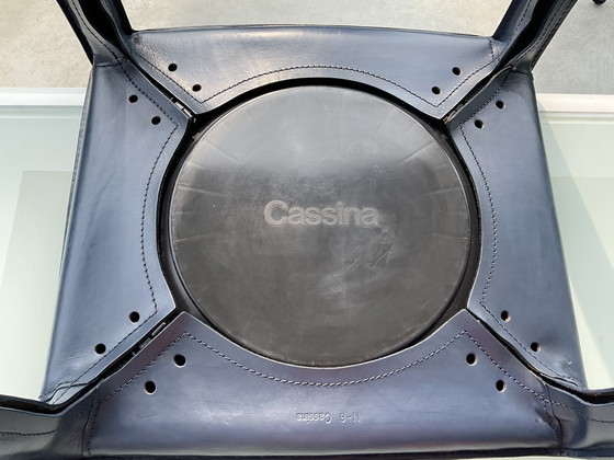 Image 1 of 2x Cassina Cab Chair von Mario Bellini in blauem Leder