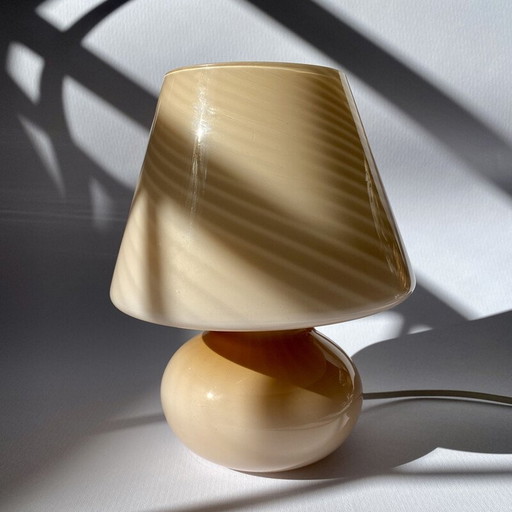 Rosafarbene Muranoglas-Wirbellampe, Italien 1970er Jahre