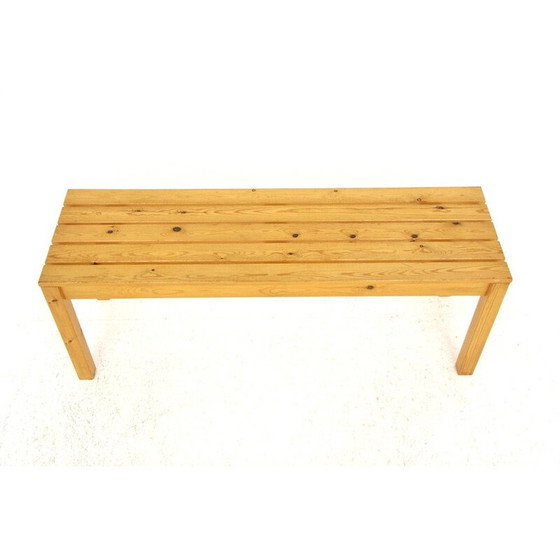 Image 1 of Minimalistische Bank aus Kiefer, Schweden 1970