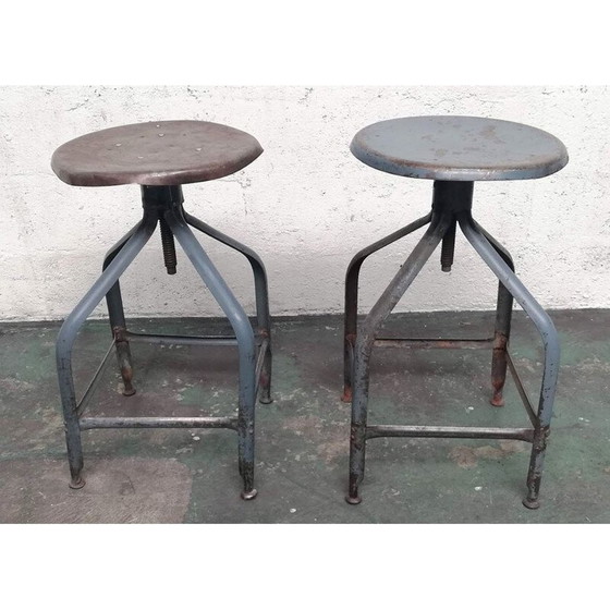 Image 1 of Vintage Flambo Architekt Hocker Metall