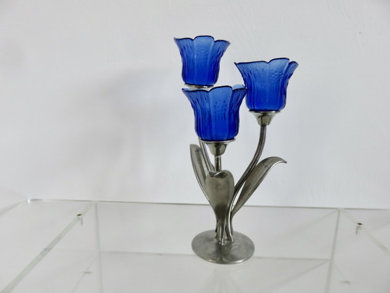 Image 1 of Kerzenhalter Aus 95% Zinn Signiert Jean Goardère, Meilleur Ouvrier De France