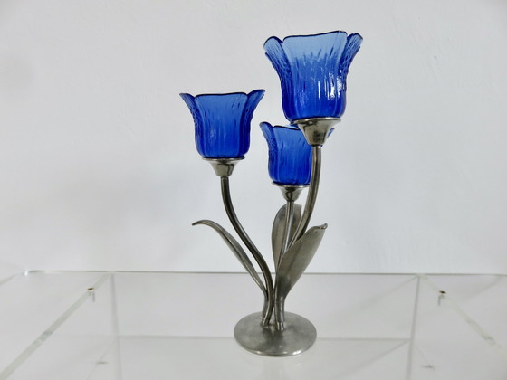 Image 1 of Kerzenhalter Aus 95% Zinn Signiert Jean Goardère, Meilleur Ouvrier De France