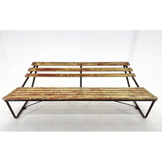 Image 1 of Industrielle Lattenrostbank im Vintage-Stil