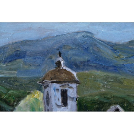 Image 1 of Skandinavische Vintage große Landschaft Ölgemälde auf Tafel von Gunnar S. Malm, Schweden 1960