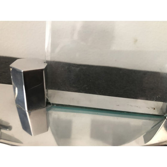 Image 1 of Schweres verchromtes Metall-Schreibtischgestell mit 2 Gläsern