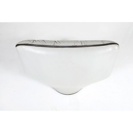 Image 1 of Vintage-Sessel aus grauem Leder - 1970er Jahre