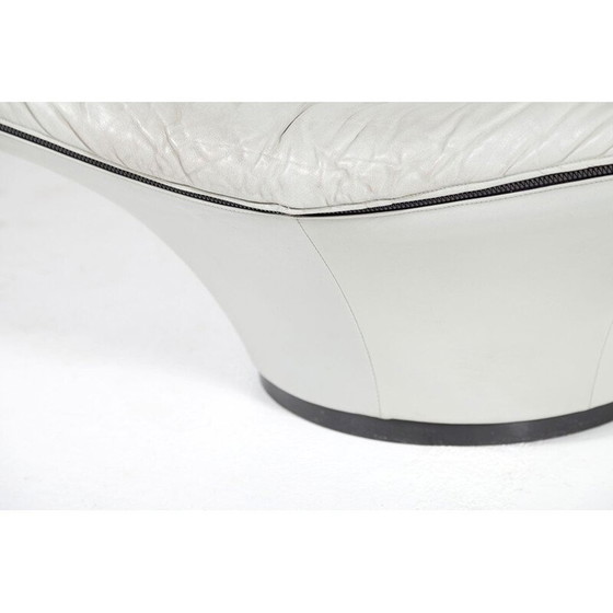 Image 1 of Vintage-Sessel aus grauem Leder - 1970er Jahre