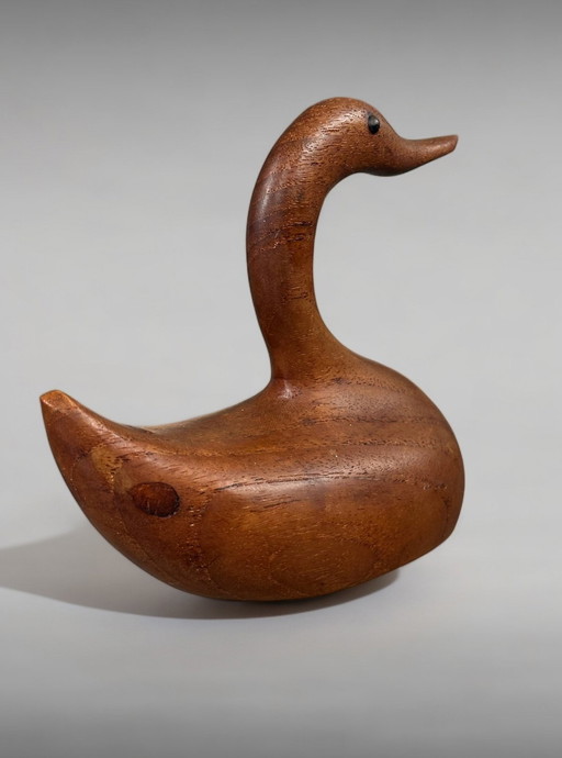 Echtes Teakholz Vintage Eend Gans Made in Denmark Teakhouten Beeld