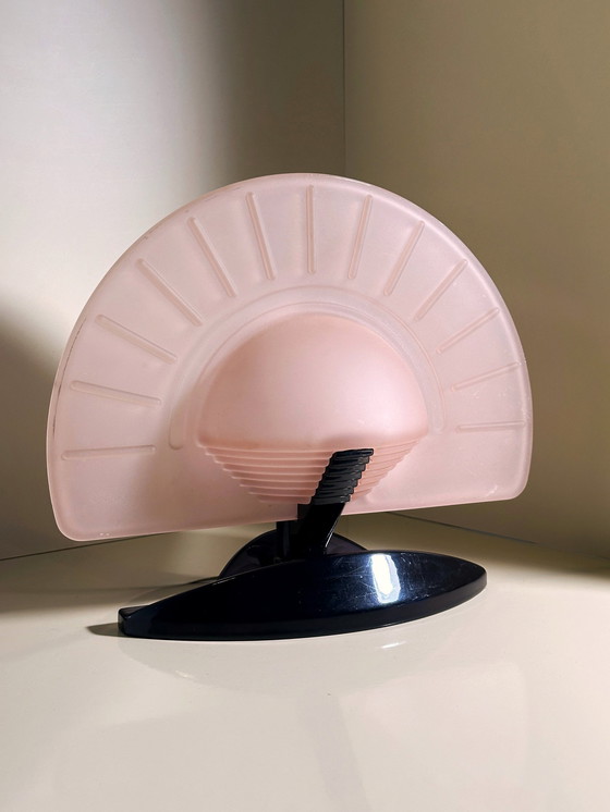 Image 1 of Italienische Art Deco Fächer Lampe Von Vincenzo Missanelli Für Ladue - 1980S